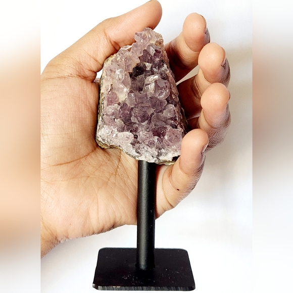 Reserved Amethyst on Pin Stand Crystals & Stones Display Boho Home Decor - Picture 1 of 7